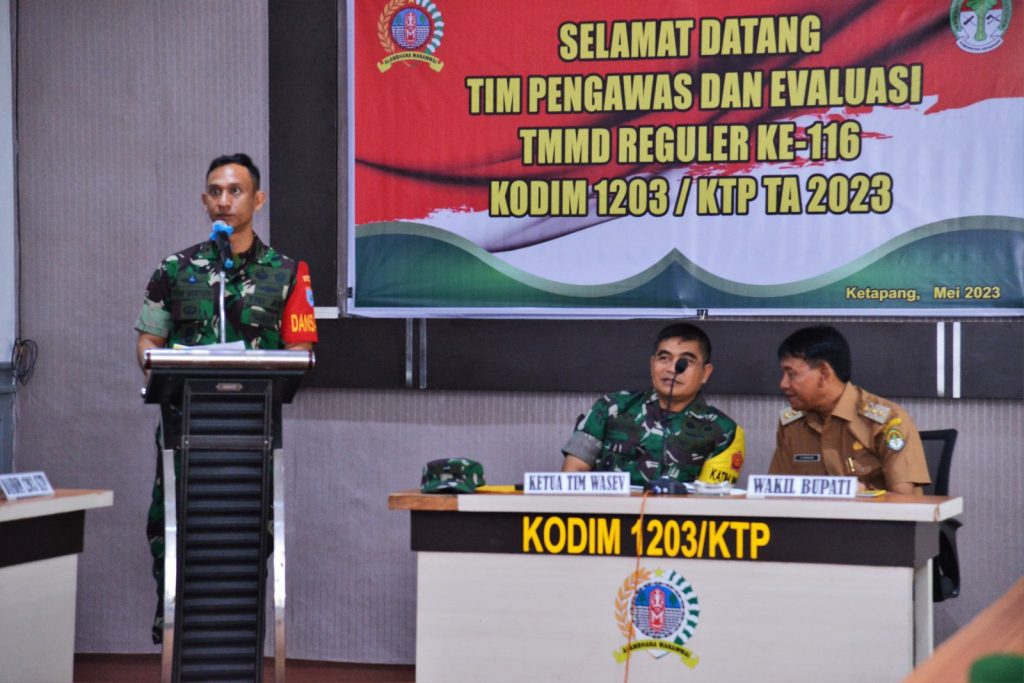 Sambut Tim Wasev Mabes TNI, Dansatgas Paparkan Pelaksanaan TMMD Reg Ke-116, Kodim 1203/Ketapang