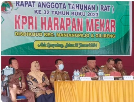 Pembukaan RAT KPRI Harapan Mekar Disdikbud Kecamatan Maniangpajo dan Gilireng