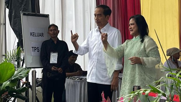 Jokowi Nyoblos di TPS 10 Gambir