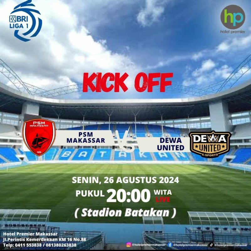 Hotel Premier Makassar Kembali Gelar Nobar Liga 1 PSM Makassar VS Dewa United