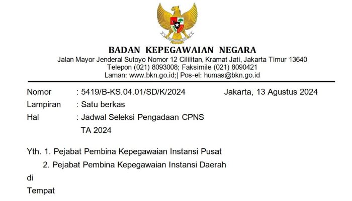 Pemerintah Buka Pendaftaran Seleksi CPNS pada 20 Agustus 2024