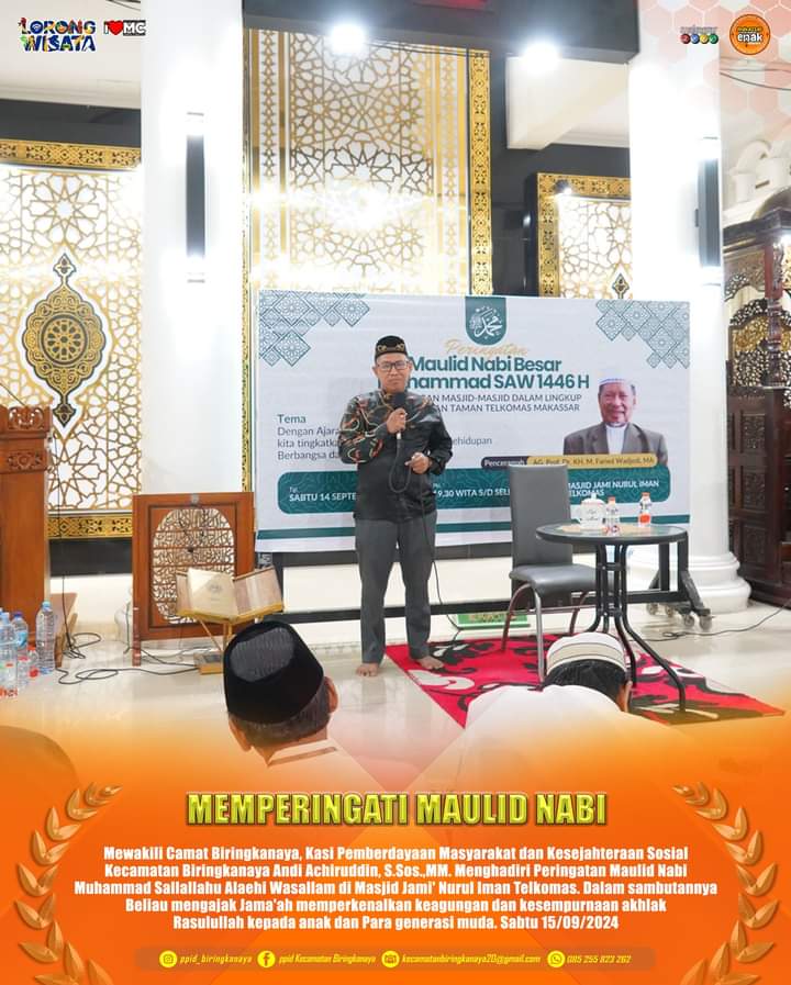 Kasi Kesra Kecamatan Biringkanaya Hadiri Maulid di Masjid Jami Nurul Iman Telkomas