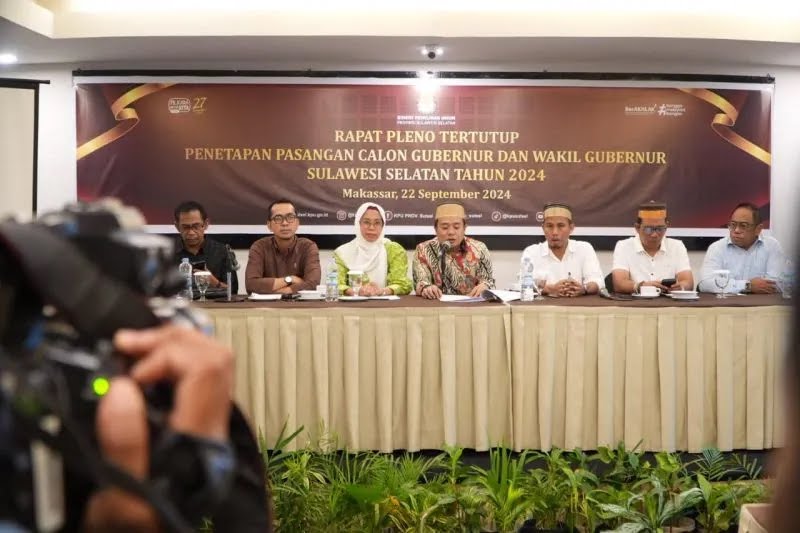 KPU Sulsel Tetapkan Dua Paslon Pilkada 2024