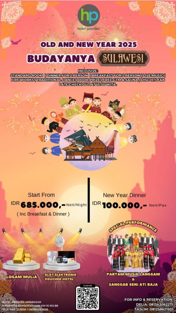 Hotel Premier Makassàr Hadirkan Malam Tahun Baru 2025 Bernuansa Budaya Sulawesi