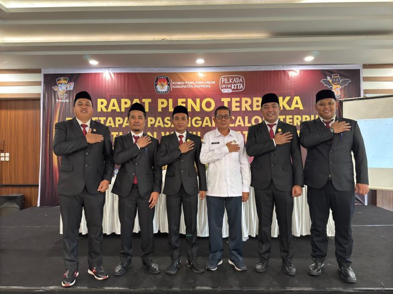 KPU Soppeng Tetapkan Pasangan ‘SUKSES’ Bupati dan Wakil Bupati Terpilih