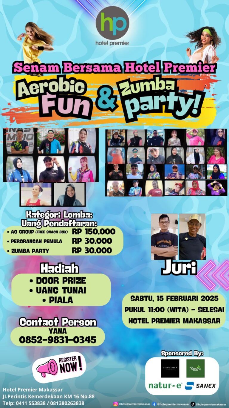 Hotel Premier Makassar Akan Menggelar Senam Aerobic Fun & Zumba Party