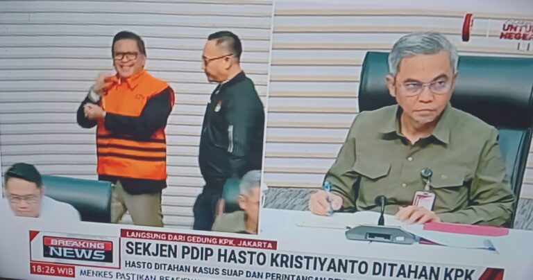 Sekjen PDIP Hasto Kristiyanto Ditahan KPK