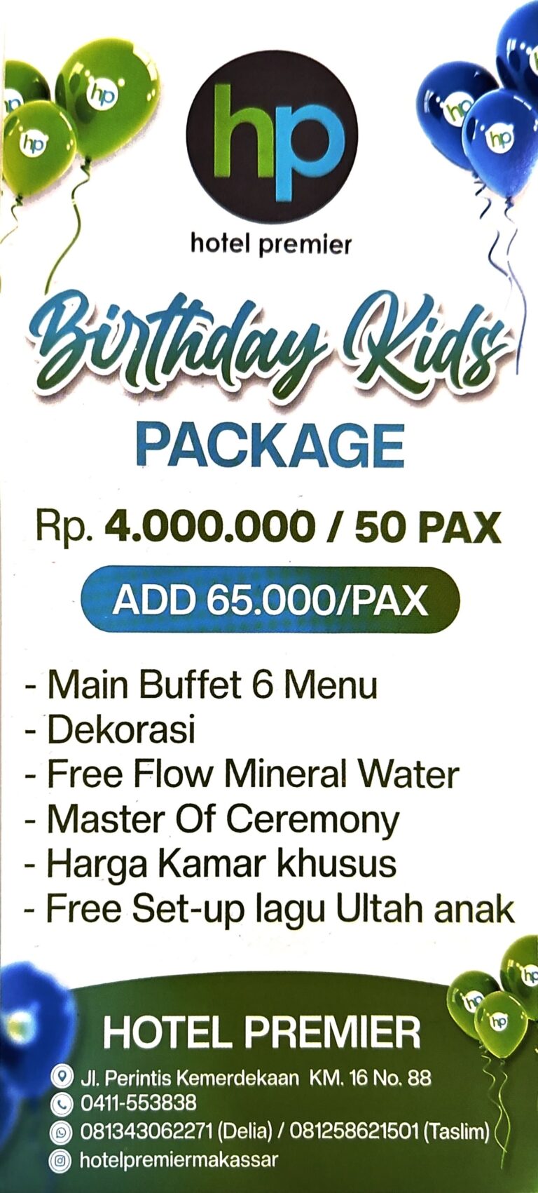 Ingin Rayakan Ulang Tahun Sikecil, Hotel Premier Makassar Solusinya