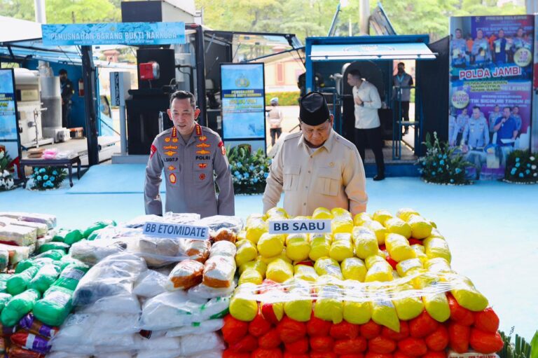 Presiden Prabowo Musnahkan Barang Bukti 214,84 Ton Narkoba