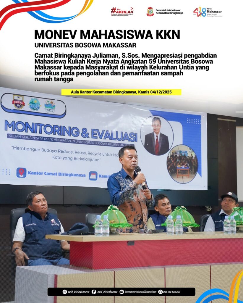 Camat Biringkanaya Juliaman Apresiasi Mahasiswa KKN Angkatan 59 Unibos