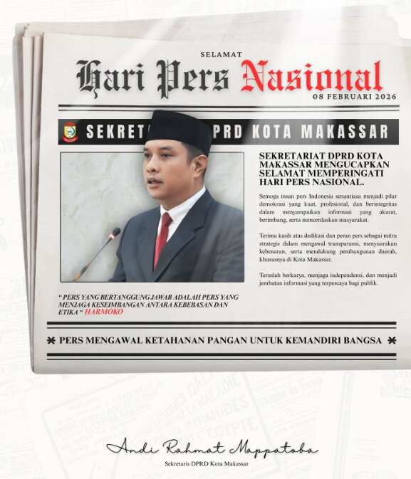 Sekretariat DPRD Kota Makassar Ucapkan Selamat Hari Pers Nasional 2026