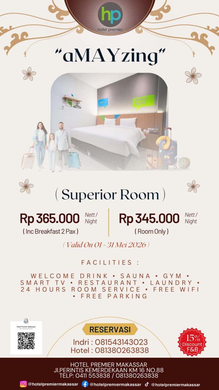 Promo Nginap di Hotel Premier Makassar Khusus Bulan Mei