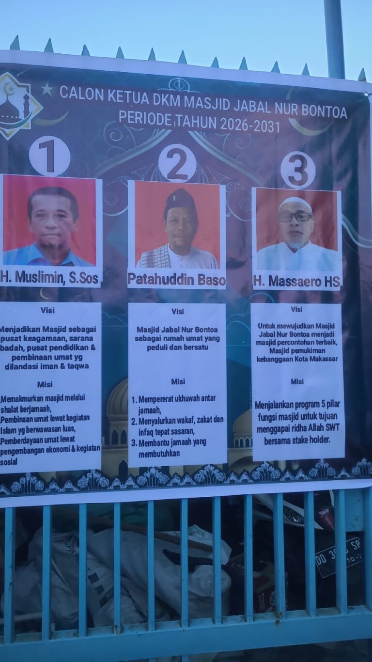 Pertama di Makassar, Pemilihan Ketua DKM Masjid Jabar Nur Bontoa Kelurahan Parangloe Secara Langsung