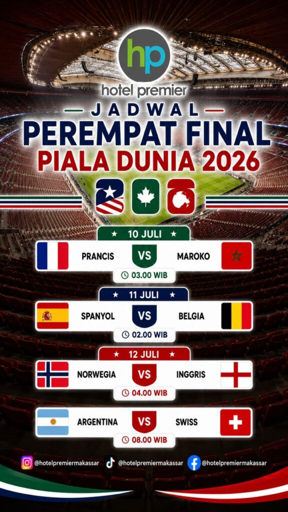 Hotel Premier Makassar Gelar Nobar Perempat Final Pildun 2026