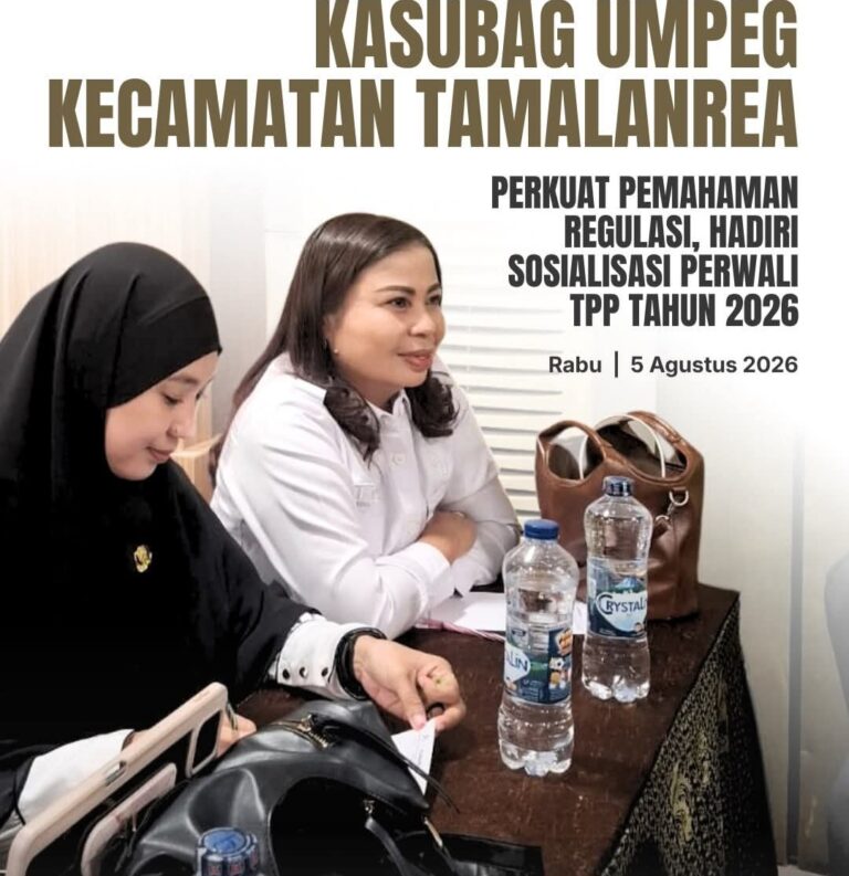 Kasubag Umpeg Kecamatan Tamalanrea Hadiri Sosialisasi Perwali TPP Tahun 2026